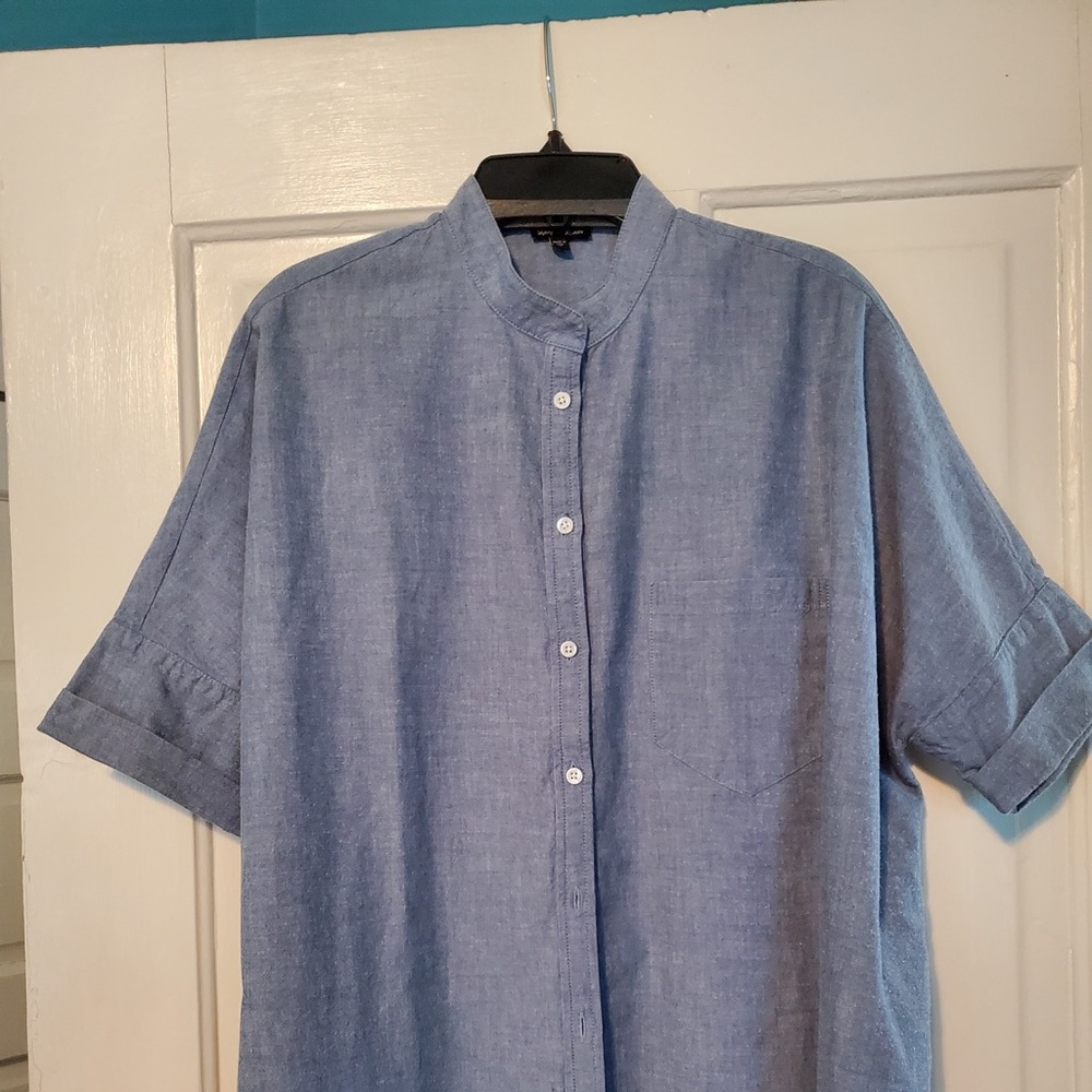 Steven Alan short sleeve chambray blouse